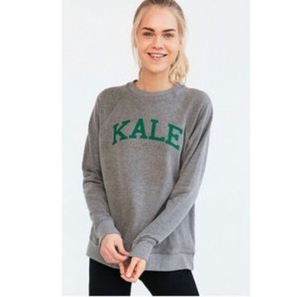 Suburban Riot - KALE Crewneck Pullover Sweatshirt | Small | Heather Gray & Green - Picture 5 of 11